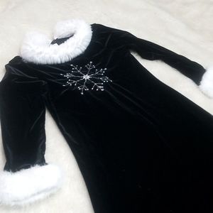 Girls Velour Dress Snowflake Dress Size 8